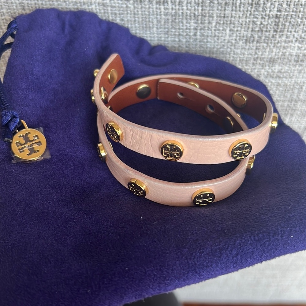 Tory Burch Women's Miller Double Wrap Leather Bracelet